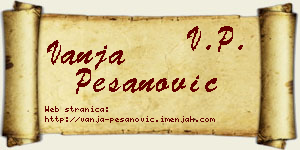 Vanja Pešanović vizit kartica